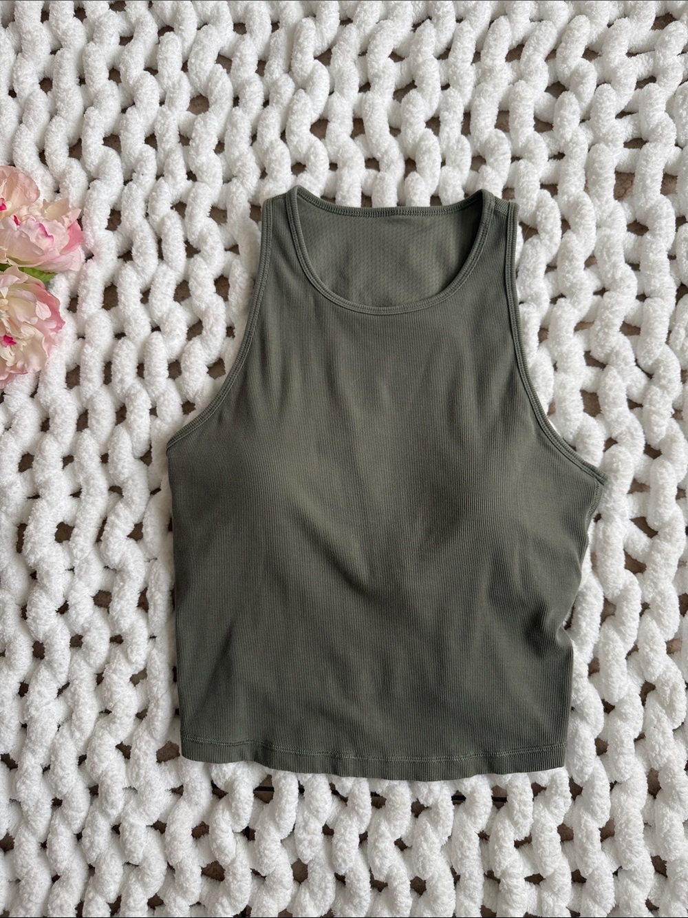 Vuori Pose Ribbed Tank Green Size L